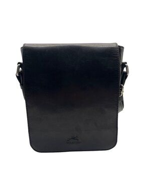 Mancini Black Leather Crossbody Bag